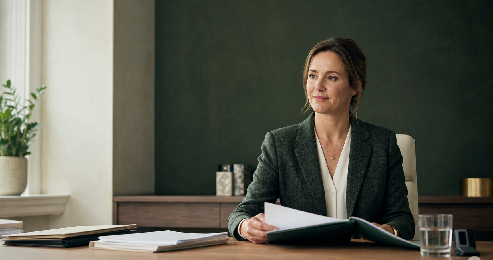 Juridische professional die een dossier beoordeelt